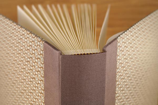 Photo album with floral pattern brown "Gerti", individual album, handmade
